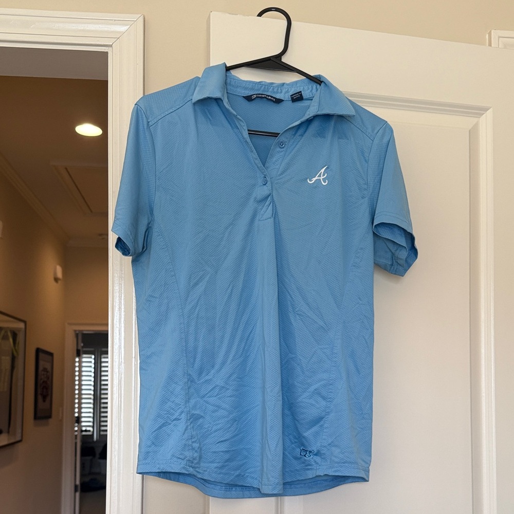 Atlanta Braves Cutter & Buck Blue Button Down Shirt